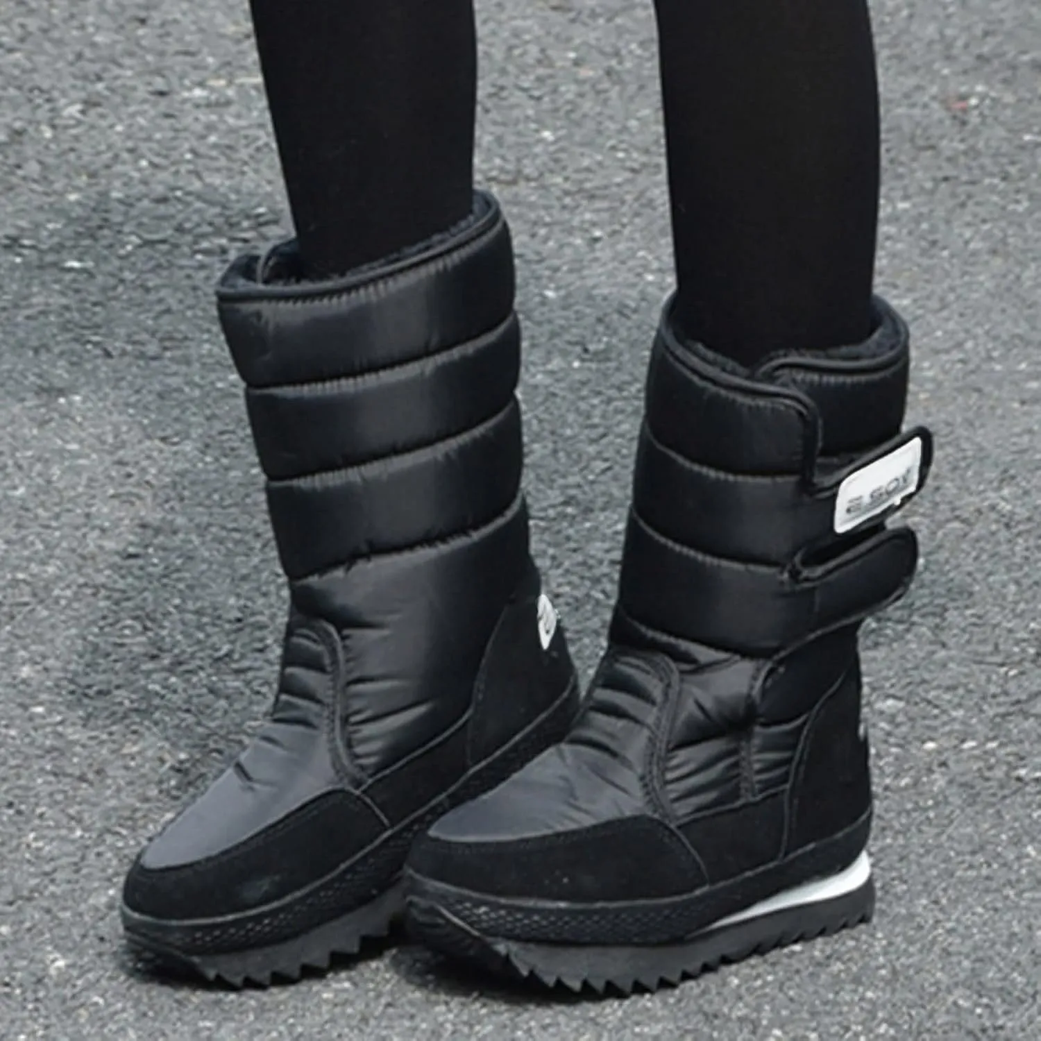 Women's Snow Boots Waterproof Platform Winter Boots Anti-slip Fur Lined Booties Lightweight Slip on Ankle Boots Comfortable Winter Shoes Trekking Shoes