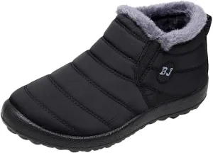 Women's Snow Boots Waterproof Winter Boots Non-slip Fuzzy Fur Booties Casual Slip on Ankle Boots Thickening Winter Shoes Walking Hiking Booties