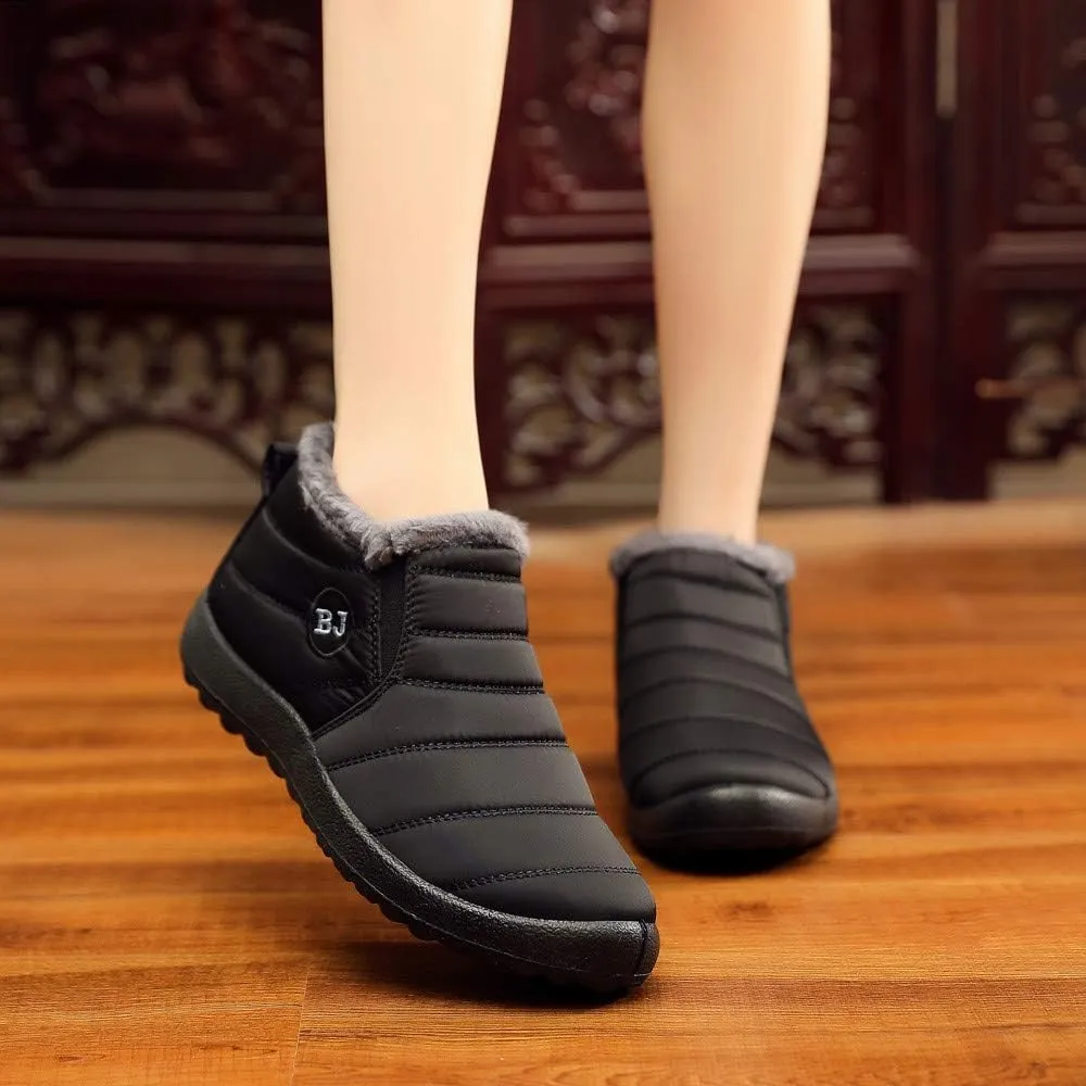 Women's Snow Boots Waterproof Winter Boots Non-slip Fuzzy Fur Booties Casual Slip on Ankle Boots Thickening Winter Shoes Walking Hiking Booties