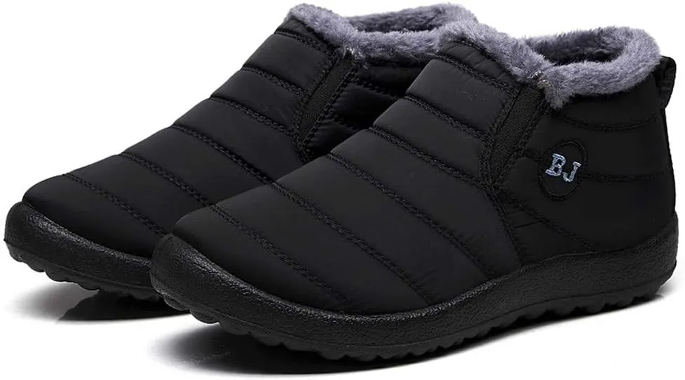 Women's Snow Boots Waterproof Winter Boots Non-slip Fuzzy Fur Booties Casual Slip on Ankle Boots Thickening Winter Shoes Walking Hiking Booties