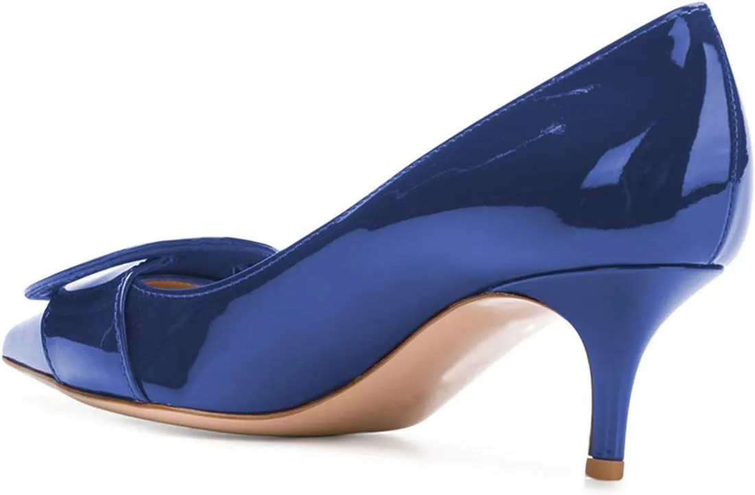 YDN Women Classic Pointed Toe Slip on Pumps Kitten Low Heel Office Shoes with Buckle Size 4-15 US