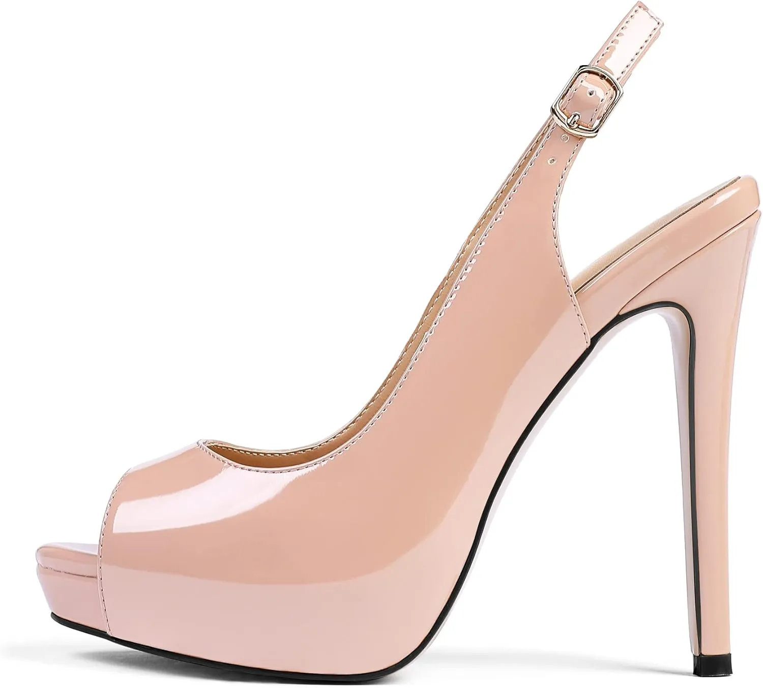 YODEKS Women's Peep Toe High Heel Slingback Pumps Platform Party Dress Shoes
