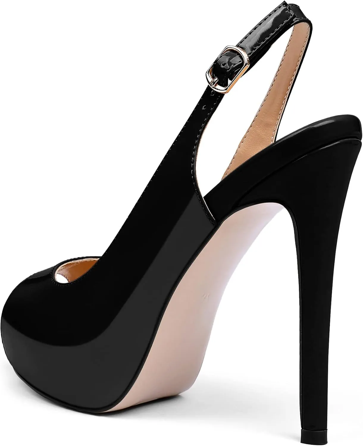 YODEKS Women's Peep Toe High Heel Slingback Pumps Platform Party Dress Shoes