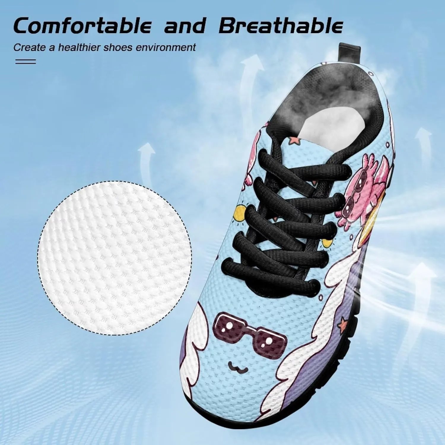Yzaoxia Girls Tennis Shoes Athletic Running Sneakers Lace Up Mesh Sport Shoes School Gym Outdoor Footwear Size 11-Size 5