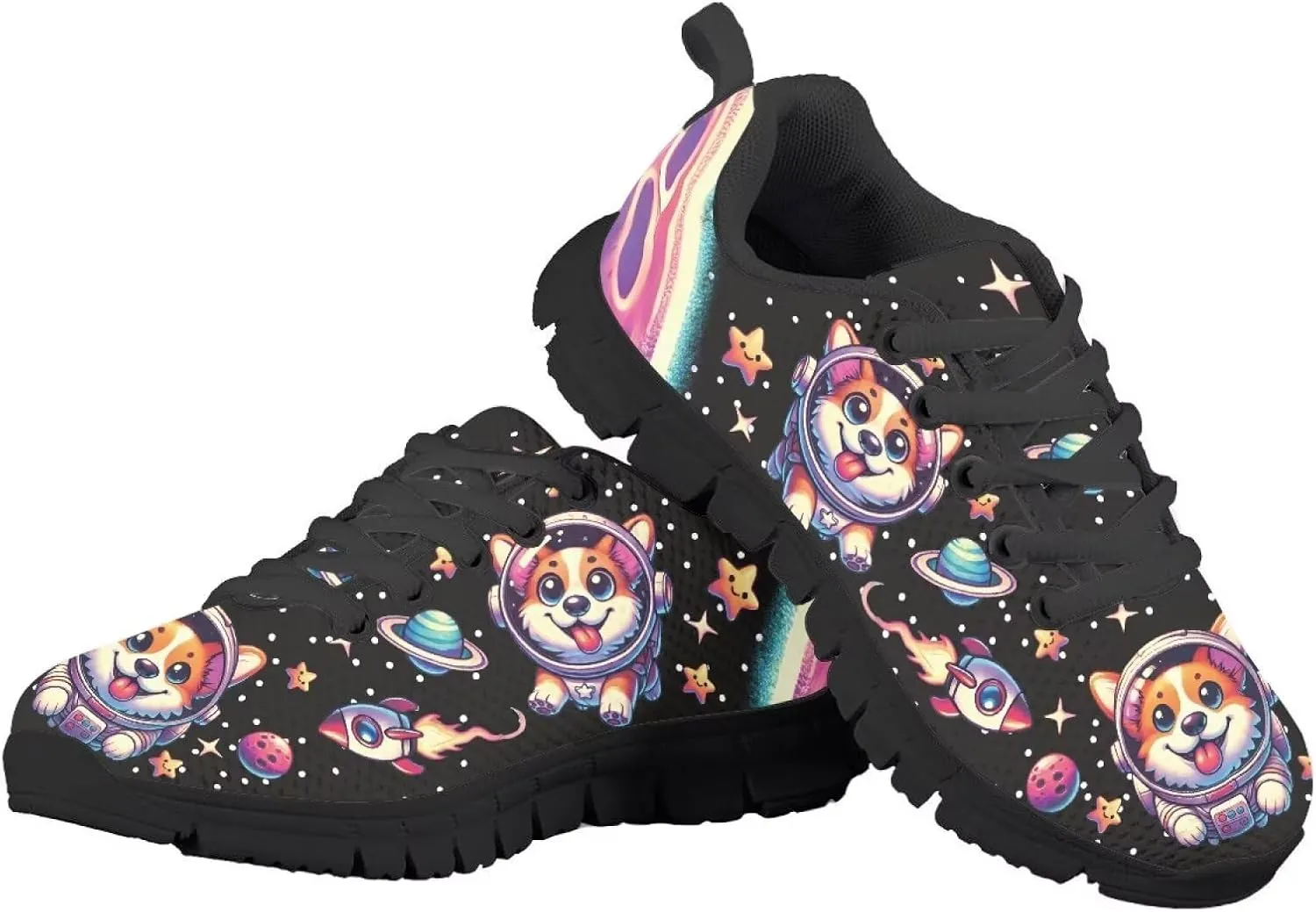 Yzaoxia Girls Tennis Shoes Athletic Running Sneakers Lace Up Mesh Sport Shoes School Gym Outdoor Footwear Size 11-Size 5