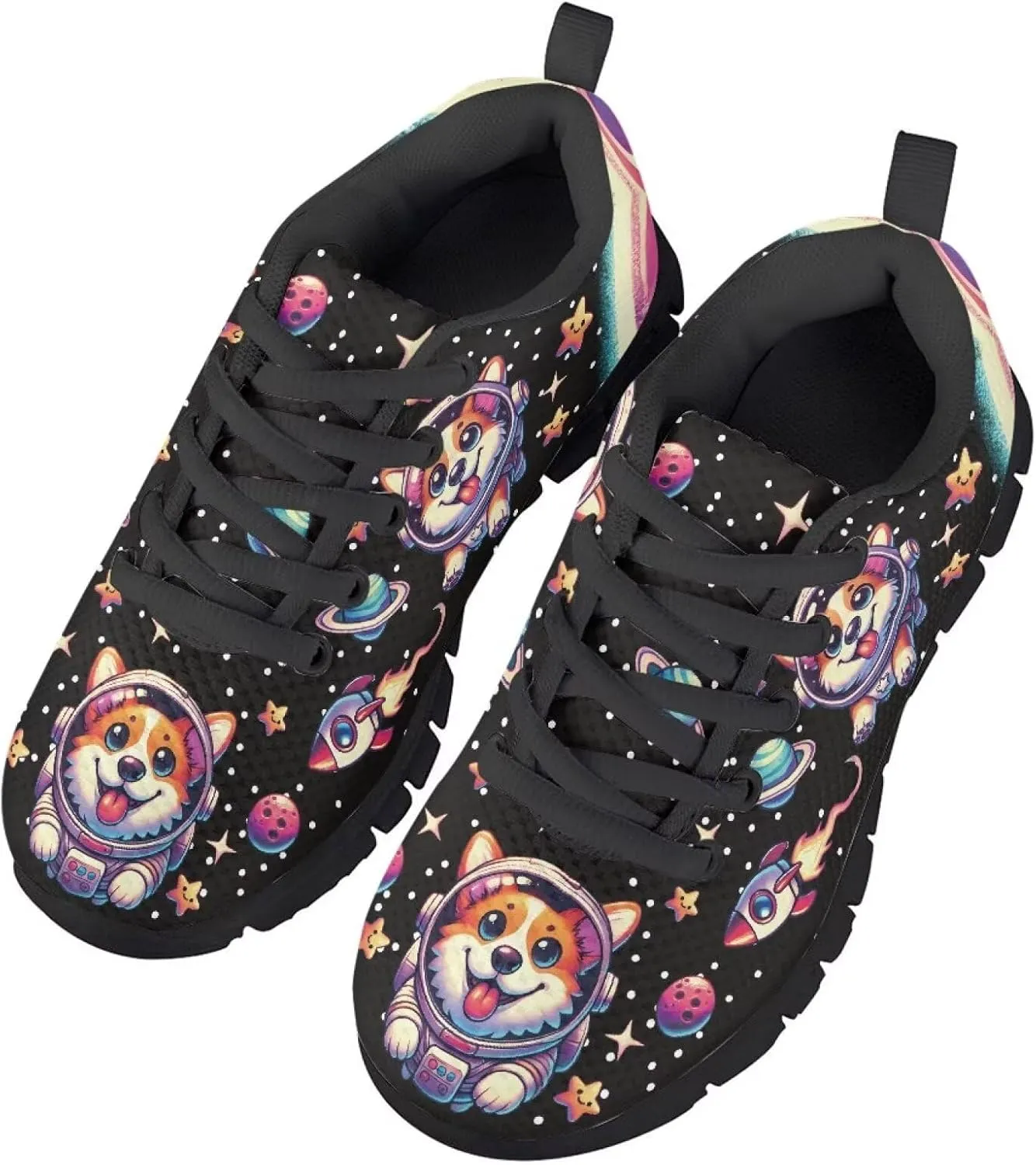 Yzaoxia Girls Tennis Shoes Athletic Running Sneakers Lace Up Mesh Sport Shoes School Gym Outdoor Footwear Size 11-Size 5